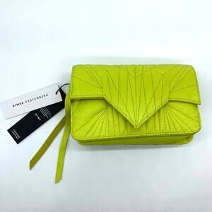 Aimee Kestenberg Quilted Leather Chain Crossbody Green Citrine Purse